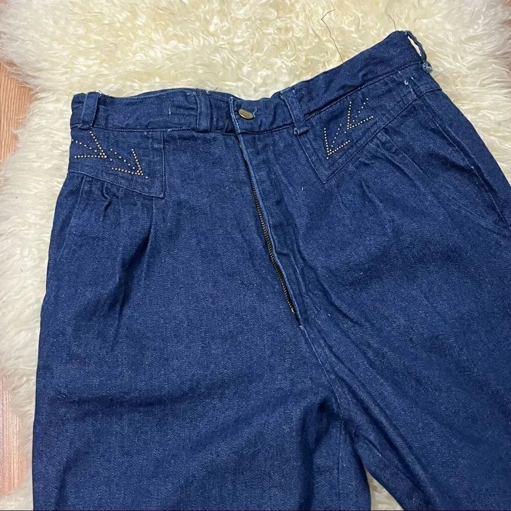 Vintage 80’s C.C & Co Super High Waist Embellished Jeans 9/10